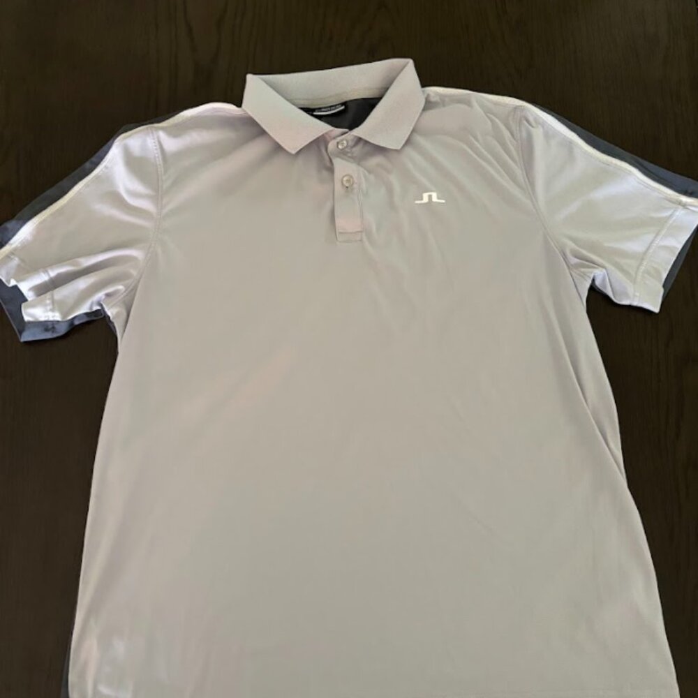 J.Lindeberg Silver and Gray Polo Shirt